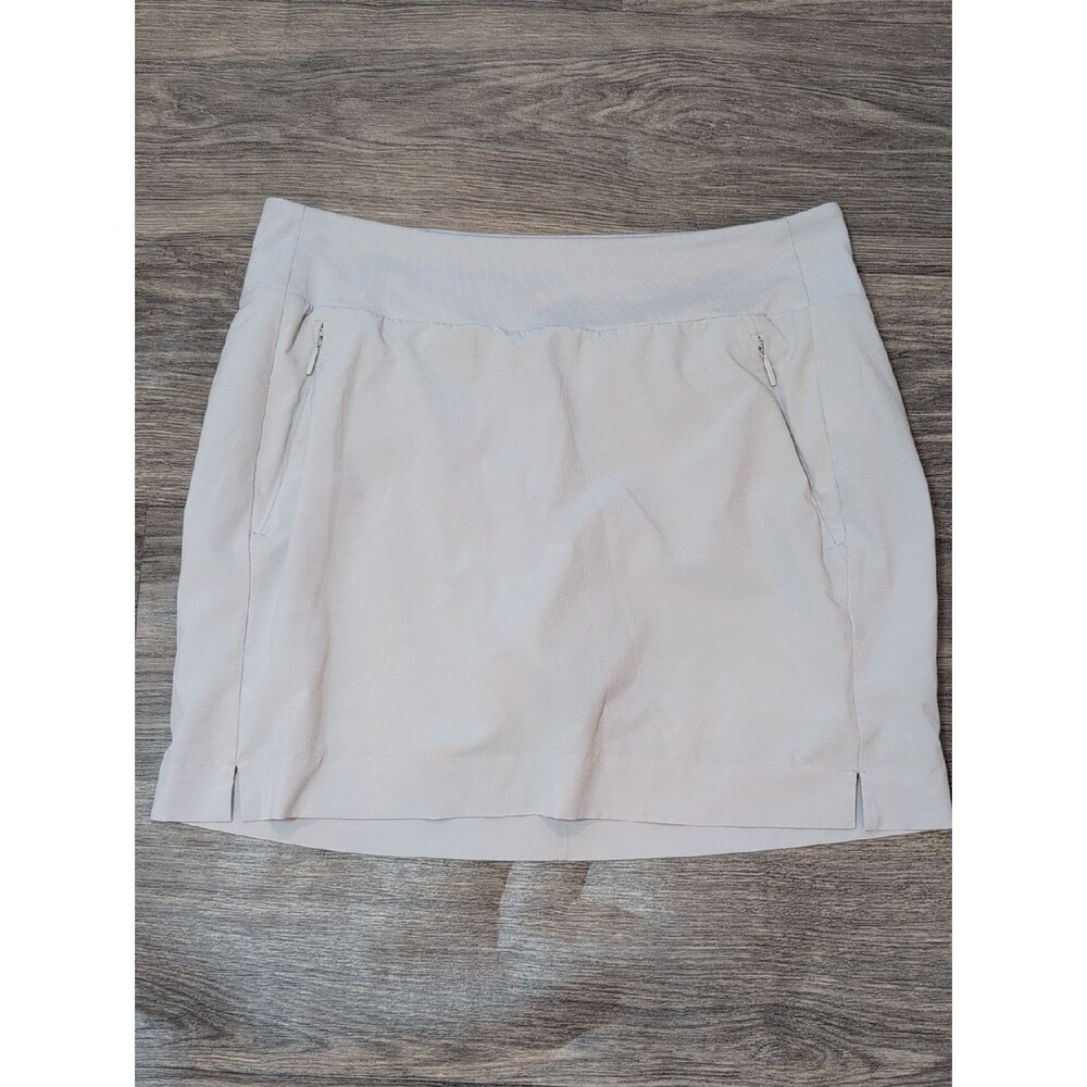Athleta Cream Mini Skirt with Zip Pockets Size 10